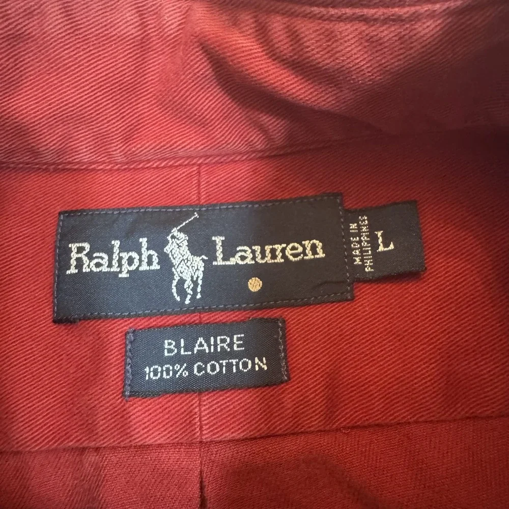 Ralph Lauren Shirt Mens Large Blaire Button Down Collared Polo Long Sleeve - Picture 3 of 10